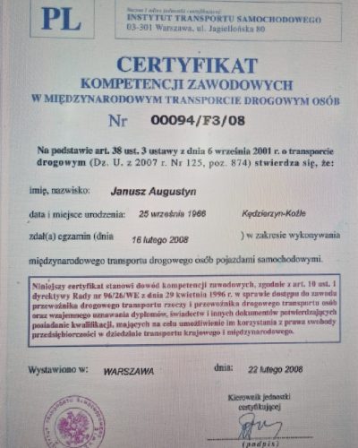 certyfikat